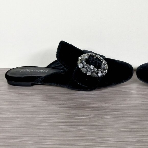 Jeffrey Campbell Ravis Slip-On Mule, Black Velvet, Womens Size 6 M - Picture 6 of 13